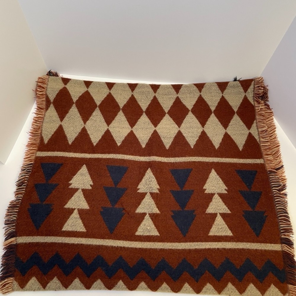 Zara Oversized Fringe Scarf Bohemian Blanket Shawl Abstract Rhombus Geometric